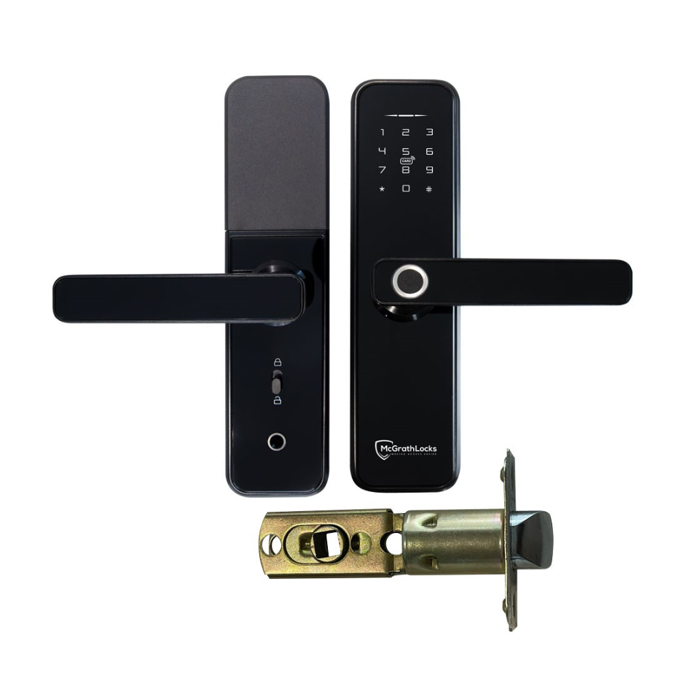 McGrath Locks MLNX5BKT6070 NX5 Digital Lock, Black Finish with 60/70mm Adjustable Backset Tubular Latch