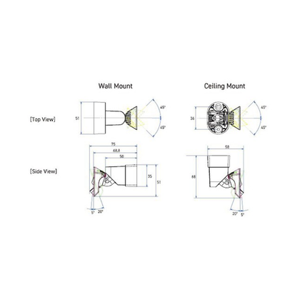 AAP, OPT-FLX-CW-G2, Adustable Ceiling or Wall Bracket for FLX-S-ST Detector