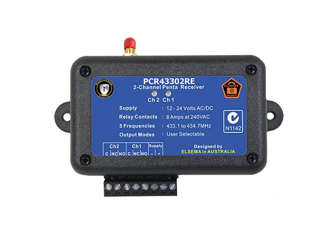 Elsema, PCR43302RE 1 & 2 Channel Receiver with Relay Outputs in IP66 Case