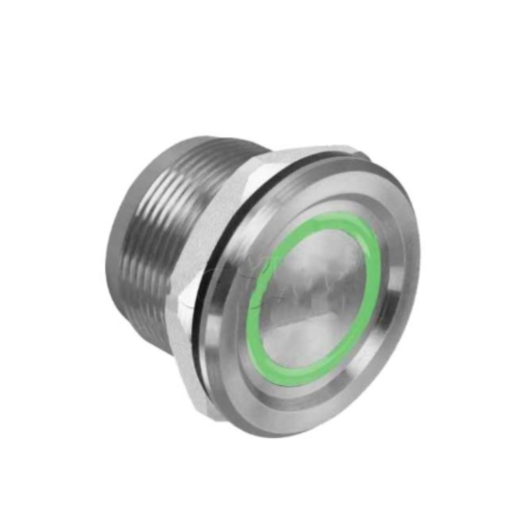 Rosslare PX-34N Small Metallic Piezoelectric Push Button with Ring LED -Natural Anodized