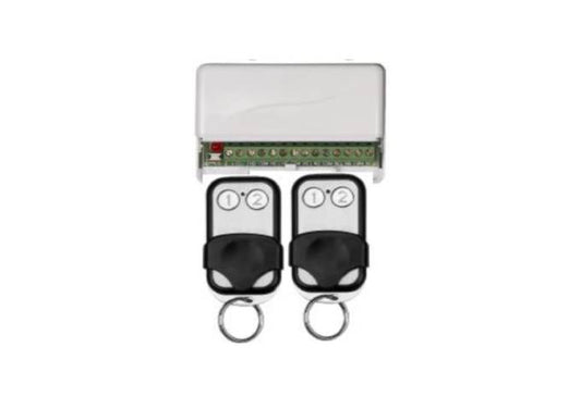 Elite Alarms Activor Standalone Remote Kit, 2 Channel Radio Rolling Code Receiver Kit, Including 2 x 4-Channel Remotes