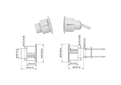 Aleph, BR-1021-White 3/4" Diameter