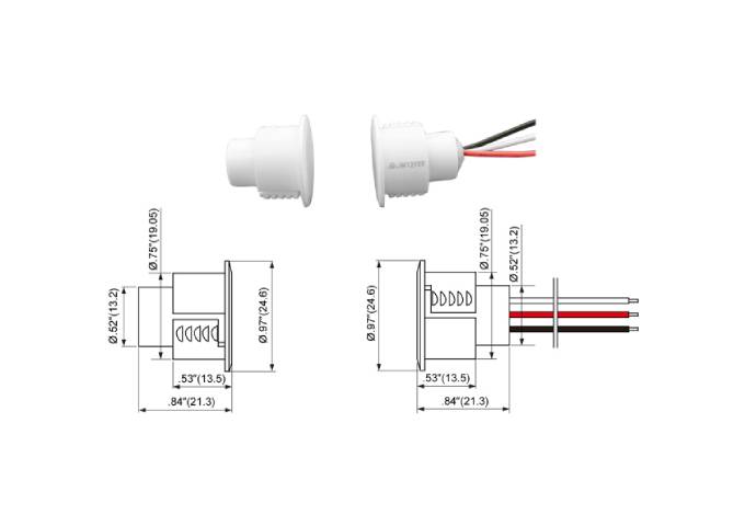 Aleph, BR-1021C-White 3/4" Diameter