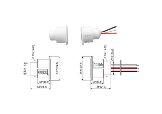 Aleph, BR-1021C-White 3/4" Diameter