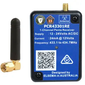 Elsema, PCR43301RE 1 Ch Penta Receiver w 8Amps Relay Output & 5 Frequencies